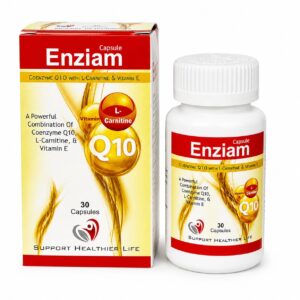 Enziam Capsules – Coenzyme Q10 with L-Carnitine & Vitamin E | 30 Capsules